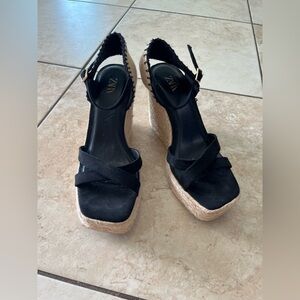Zara - Black Wedge Sandals